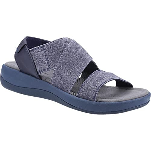Image of Hush Puppies Women's Sophia Elastic Cross Strap Sandal, Navy, 5