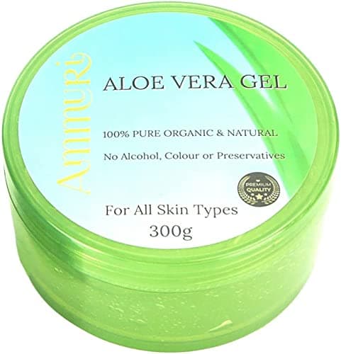 Image of Ammuri Organic Aloe Vera Gel 300ml - 100% Pure Natural Face Body Hair Moisturiser - Soothing Hydrating Gel Fast Absorbing Non-Sticky - Post-Sun Hydration Gentle Formula