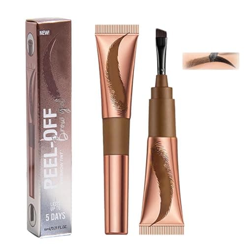 Image of Waterproof Eyebrow Tint Gel In Taupe For Natural Full Brows - Semi-Permanent Peel Off Makeup With Angled Brush For Controlled Application, Sweatproof Formula Lasts 5 Days For Women And Girls Daily Use