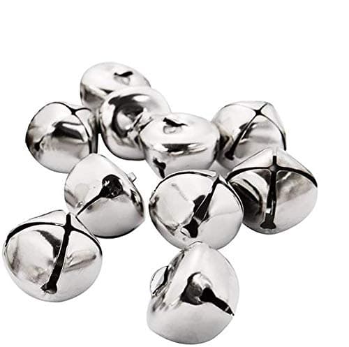 Image of YIGO Silver 50pcs 25mm (1 inch) Iron Loose Beads Small Jingle Bells Christmas Decoration Pendants DIY Crafts Handmade Accessories