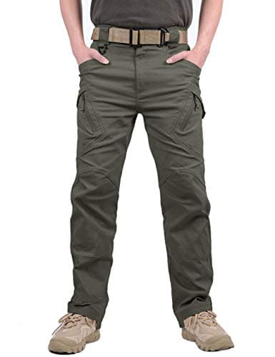 Image of MAGCOMSEN Men's Tactical Urban Combat Trousers Sportswear Hiking Hunting Cargo Pants Trousers 32 Zip Off Gray Green
