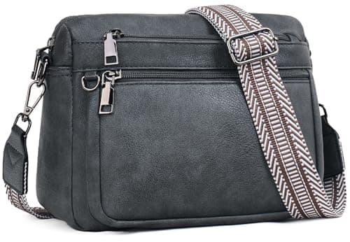 Image of MUIIKOLA Cross Body Bag Women,Crossbody Bags For Ladies,PU Leather Medium Shoulder Handbags Built in Wallet Adjustable wide shoulder straps