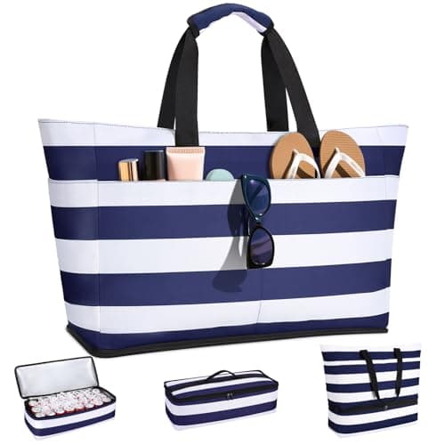 Image of CIRYCASE Beach Bag with Cooler, 54L Extra Large Beach Bags for Women, Waterproof Summer Zipped Beach Tote Bag with Wet Compartment, Essentials Family Foldable Travel Bags for Pool Shopping Gym Picnic