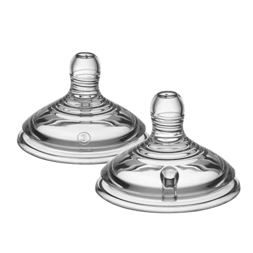 Image of Tommee Tippee Natural Start Baby Bottle Teats, Fast Flow for 6m+, Pack of 2 Breast-Like Teats for a Natural Latch, with Anti-Colic Valve and BPA Free Soft Silicone