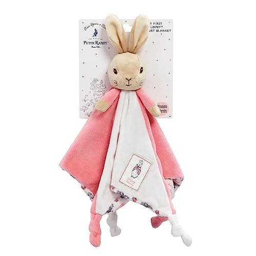 Image of Official Beatrix Potter Flopsy Bunny Comfort Blanket - Peter Rabbit Soft Toy Comforter