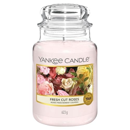 Image of Yankee Candle Scented Candle | Fresh Cut Roses Large Jar | Long Burning Candles: up to 150 Hours | Perfect Gifts for Women