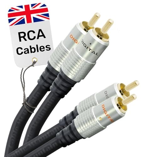 Image of Cable Mountain 1m 2 RCA to 2 RCA Audio Cable (Male to Male) | Twin Phono Lead for Hi-Fi, Amplifier, Soundbar & Home Cinema