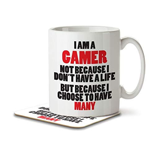 Image of The Inky Penguin - I am a Gamer, Not Because I Don't Have a Life - Gaming Mug and Coaster, Ceramic, 11fl. oz.