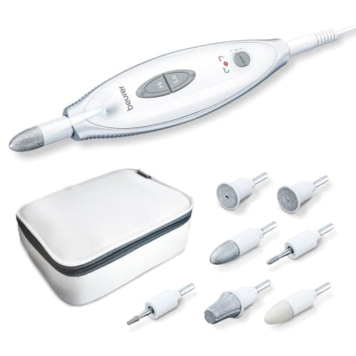 Image of Beurer MP 41 Electric Manicure and Pedicure Set, 7 Nail Care Combs, Bright LED Light