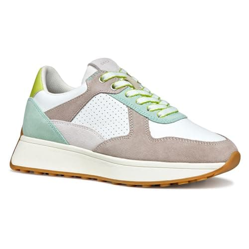 Image of Geox Women's D Amabel A Sneaker, White/Grey, 7 UK