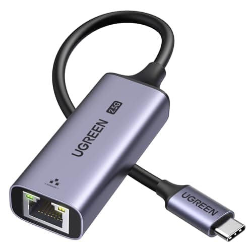 Image of UGREEN USB C Ethernet Adapter, 2.5Gbps High-Speed Network Adapter for Gaming, RJ45 Gigabit LAN Adaptor, Compatible with Thunderbolt 3 Mac, Windows, MacOS, iOS, iPad, iPhone 17 Pro