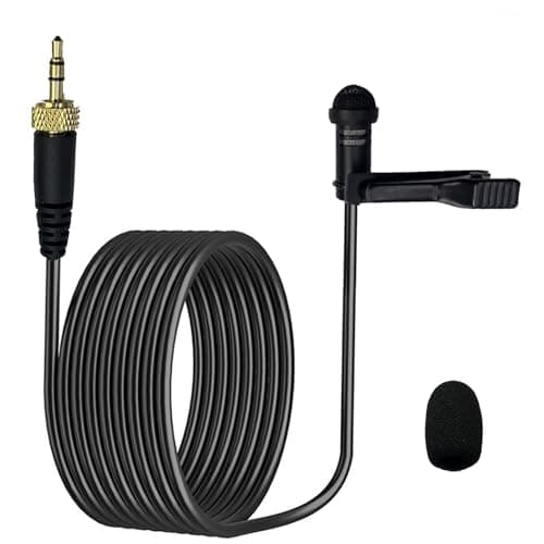 Image of MICMXMO Lavalier Lapel Microphone 3.5 mm for Sennheiser Wireless System Bodypack Transmitter Omnidirectional Capacitor Lapel Mic Perfect for YouTube, Interview, Podcast, 1.5 m