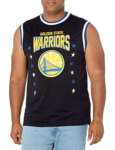 Image of Ultra Game NBA Golden State Warriors Men's Jersey Tank Top Mesh Sleeveless Muscle T-Shirt, Black, X-Large