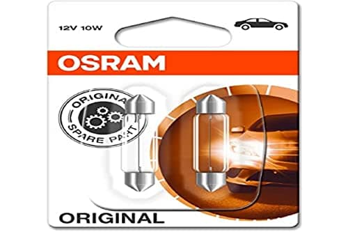 Image of 2x Genuine Osram Original 41mm Festoon (264) 10w 12v Clear Bulbs [6411-02B] - Part Number 6411-02B