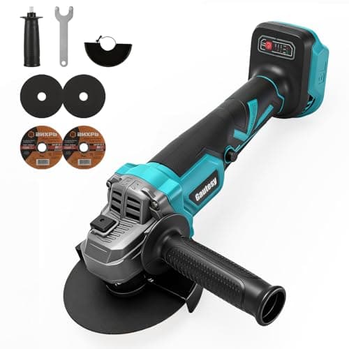 Image of Cordless Angle Grinder for Makita 18V, Brushless 1200W,125Mm Cordless Flex with 3 Speeds with 2 Grinding Discs and 2 Cutting Discs for Cutting, Grinding and Polishing (Battery Not Included)