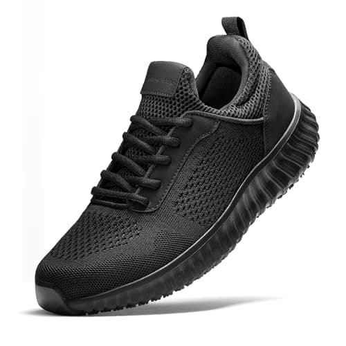 Image of Bruno Marc Men's Non Slip Work Shoes Walking Zapatos Trabajo Black & Lightweight Food Service Chef Kitchen Restaurant Resistant Sneakers,Size 12,Black,SBWO2302M