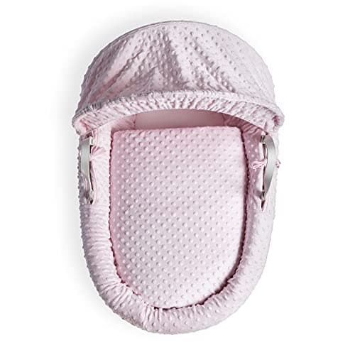Image of Clair de Lune Dimple Moses Basket Bedding Set (Basket NOT included) - Pink