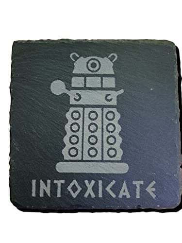 Image of INTOXICATE DOCTOR WHO DALEK INSPIRED BEER MAT DRINK COASTER GIFT IDEA (Slate)