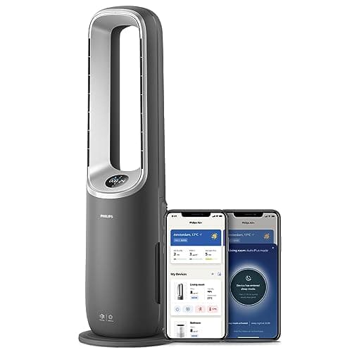 Image of Philips Air Performer 3-in-1: Purifier, Heater & Cooling Fan – Cleans 70m², Removes 99.97% of Allergens and Pollutants. HEPA Filter, Smart Sensors, Alexa, App. Quiet & Energy Efficient (AMF870/35)