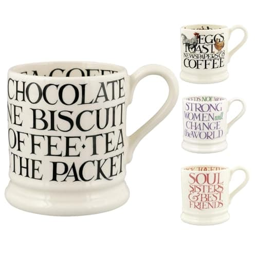 Image of Emma Bridgewater Large Mug 1/2 Pint, Ceramic Coffee Mug Large - Stoneware Mug, Cappuccino, Latte, Coffee, Tea Cup - Beautiful Mugs, Birthday Gift - Coffee Mug Black Writing