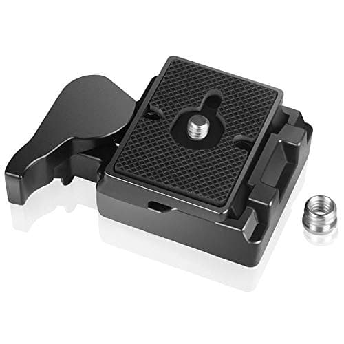 Image of UTEBIT 323 RC2 Quick Release Plate with Clamp and 1/4'' - 3/8'' Screw, Camera QR Plate Mount Rapid Connect Tripod Adapter Compatible for Manfrotto 200PL-14, 323 RC2 496RC, 498RC2, 804RC2