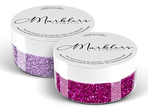 Image of MARBLERS Cosmetic Grade Fine Glitter Duo [Hot Plum & Light Purple] 0.36oz (10g) | Non-Toxic | Vegan | Cruelty-Free | Eyeshadow, Nail Polish, Nail Art | Festival, Rave & Party Makeup | Body & Face