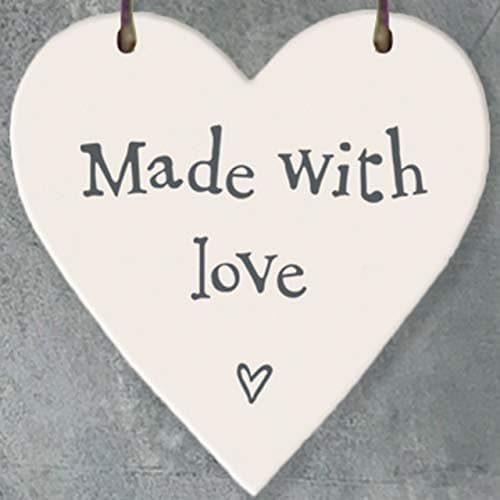 Image of Pebble Eleven Mini Rustic Wooden Keepsakes Small Heart Board Gift Signs Shabby Chic Messages (Heart, Made With Love)