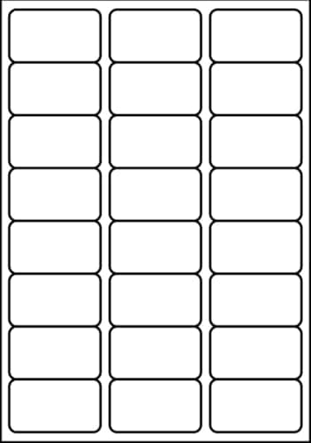 Image of SmithPackaging A4 Self Adhesive Address Labels, 24 Labels Per Sheet, 20 Sheets, 63.5 x 33.9mm, 480 Labels