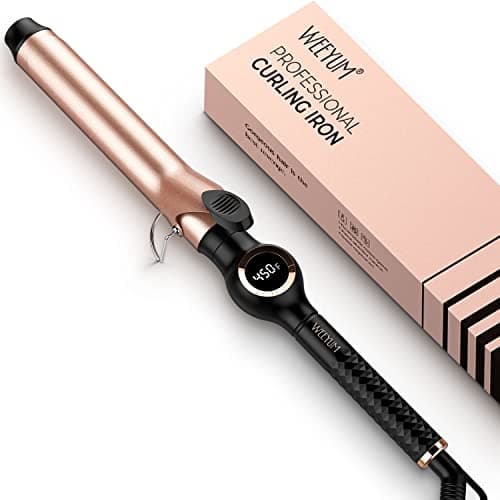 Image of Curling Tongs 32mm, Long Barrel Hair Curler for Hair, Ceramic Tourmaline Hair Curling Iron Dual Voltage