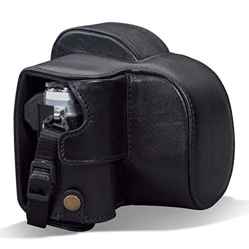 Image of MegaGear MG1932 Ever Ready Genuine Leather Camera Case Compatible with Olympus OM-D E-M10 Mark IV - Black
