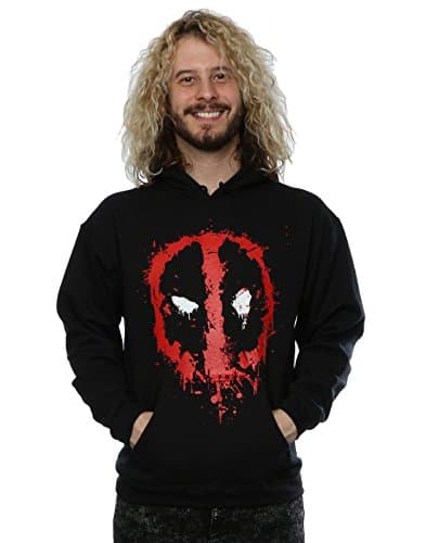 Image of Marvel Men's Deadpool Splat Face Hoodie XXX-Large Black
