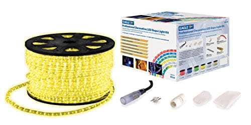 Image of Eagle Static LED Rope Light Kit With Wiring Accessories Kit 45m yellow