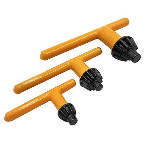 Image of Mesee 3 Packs Drill Chuck Key Wrench Set, Universal Impact Chuck Keys Replacement 3 Sizes T Key Drill Press Wrench Repair Tools for 6mm/10mm 13mm 16mm Electric Drill Clamping Tool