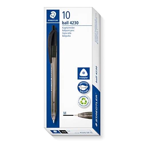 Image of STAEDTLER 4230 M-9 Retractable Rainbow Ballpoint Pen - Black (Box of 10)