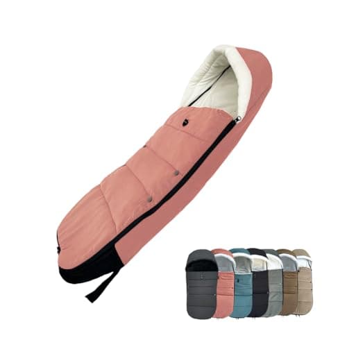 Image of Universal Pushchair Footmuff for Babyzen YOYO/YOYO2 & Bugaboo, Waterproof Fabric Base, Easy-Clean, Warm Foot Cover for Strollers (Standard, Ginger Pink)