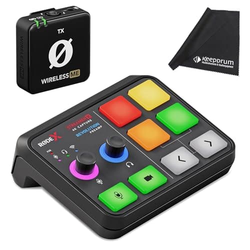 Image of Rode Streamer X Streaming Interface + WIME-TX Wireless Microphone + Keepdrum Microfibre Cloth