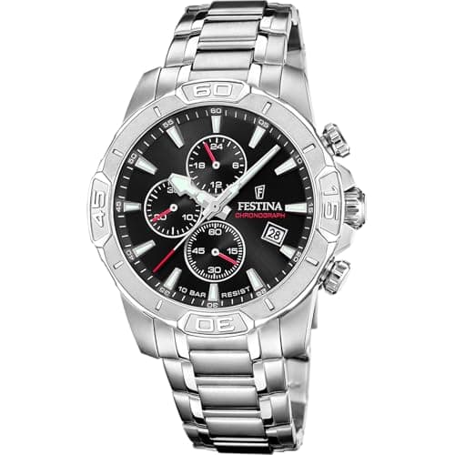 Image of Festina Mens Stainless Steel Chronograph Watch with Steel Bracelet F20704/3