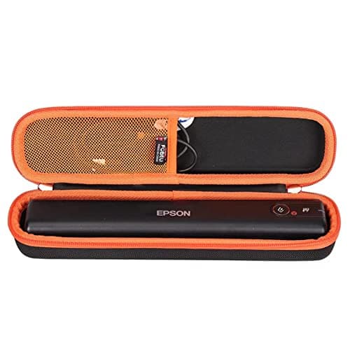 Image of FBLFOBELI EVA Hard Carrying Case Compatible with Epson Workforce ES-50/ES-55R/ ES-60W/ES-65WR/DS-30/DS-70/DS-80W and Epson RapidReceipt RR-60/70W Portable Document Scanner (Case Only) (Orange)