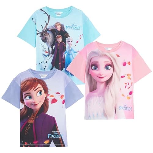 Image of Disney Frozen T-Shirts (Pack of 3) 4-5 Years Multi