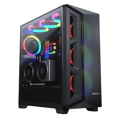Image of Cougar DarkBlader X5 RGB Distinctive RGB Mid-Tower Case with Superior Airflow, 3x ARGB VK120 fans and a crystal clear tempered glass left panel CGR-5UM3TB-X5-RGB