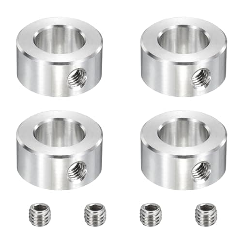 Image of sourcing map 4pcs Stainless Steel Shaft Collar, 14mm(9/16") ID 25mm(1") OD 12mm(1/2") Thickness Single Hole Bore Shaft Locking Collars for Gearbox Assemblies, Machine Tools