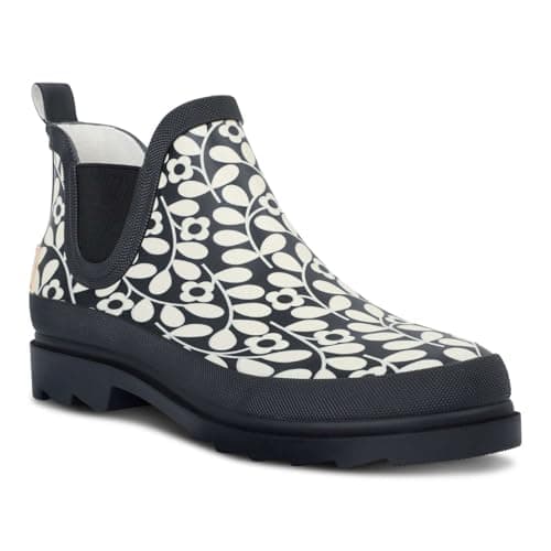 Image of Regatta Womens Orla Kiely Chelsea Boot Wellies - Jasmine Flower Black - 6.5 UK