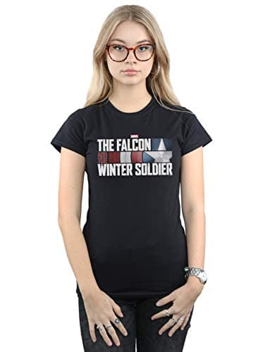Image of Marvel Women's The Falcon and The Winter Soldier Logo T-Shirt Black X-Large
