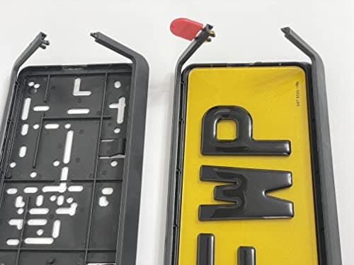 Image of Wurth Car Registration Number Plate Holder UK - Frame Surround with Key for easy open. Rubber Anti-vibration Shock Absorber optional, Caravan, Trailer