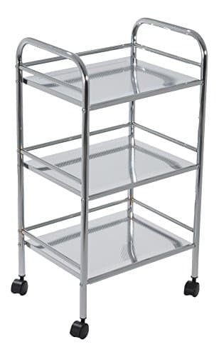 Image of Aspect BR013 BATHROOM/KITCHEN STORAGE-LUCY 3 TIER SHELF TROLLEY-CHROME FINISH, Metal, 40x32x74cm