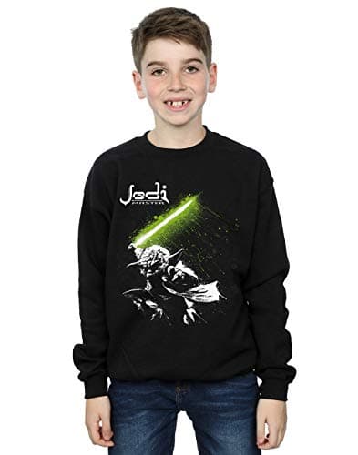 Image of Absolute Cult Star Wars Boys Yoda Jedi Master Sweatshirt Black 5-6 Years