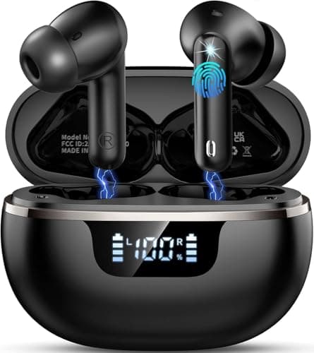 Image of 2026 Wireless Earbuds, Bluetooth 5.4 Headphones, 50H Playtime In Ear Earphones HiFi Stereo, Ear buds with 4 ENC Noise Cancelling Mics Deep Bass, IP7 Waterproof Earbuds with LED Display, Fast Charging