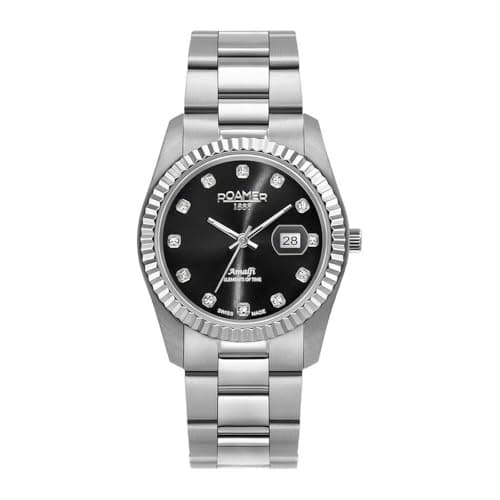 Image of Roamer Women's Watch Analogue Quartz 852844 Amalfi, Silver/Silver/Black - 852844 41 59 20, Bracelet