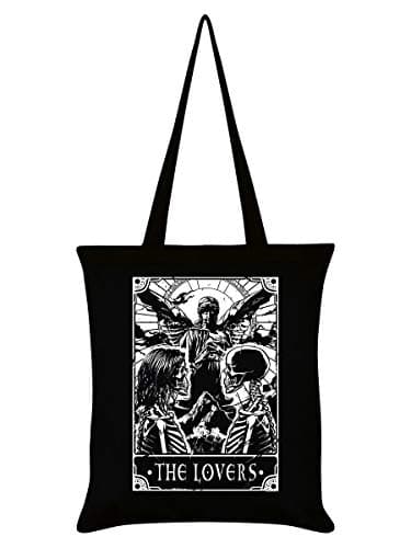 Image of Deadly Tarot The Lovers Tote Bag Black 38x42cm