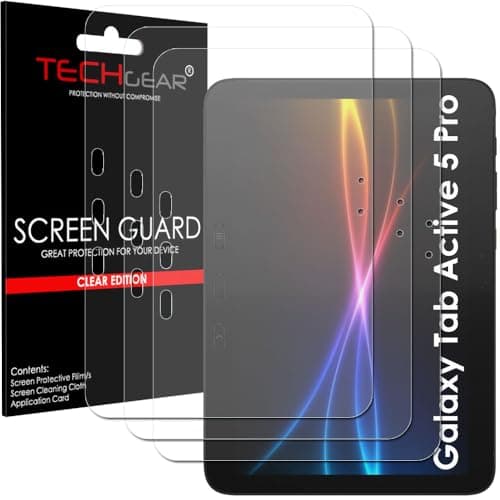 Image of TECHGEAR 3 Pack Screen Protectors for Samsung Galaxy Tab Active 5 Pro 10.1" (SM-X350 / SM-X356), Film Guard Cover [HD Clear] [Scratch-Resistant] [HD Transparency] [Stylus Compatible]